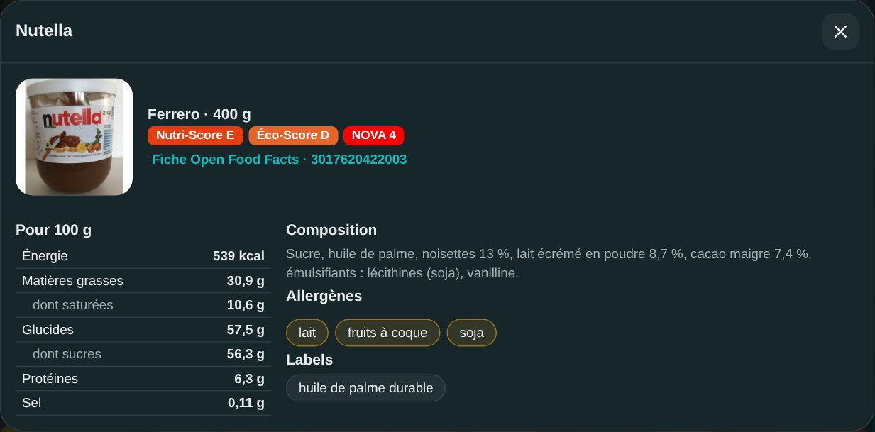 Une fiche produit
